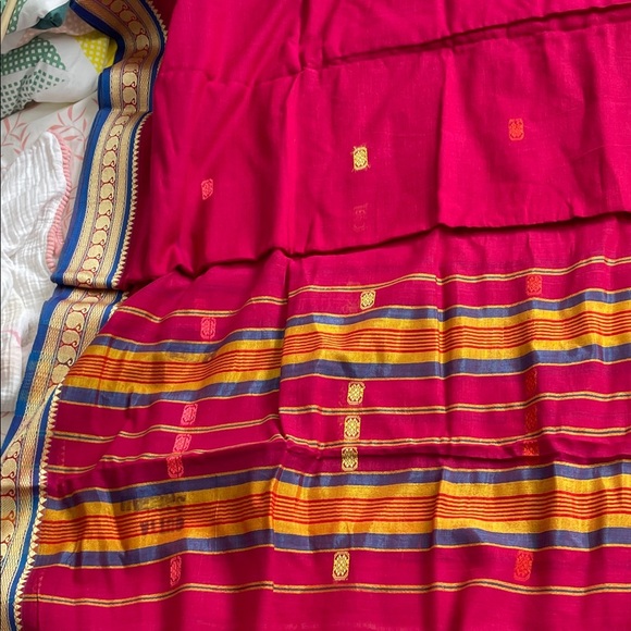 Other - Vibrant Red and Gold Nine yards nauwari Saree